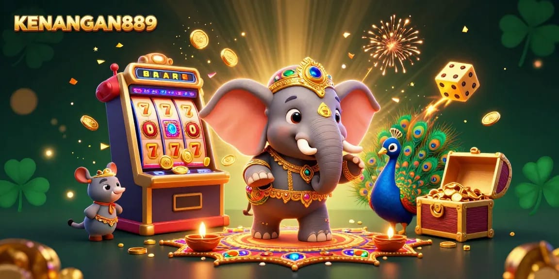 KENANGAN889 showcases an exciting jackpot experience with vibrant symbols and animation elements.