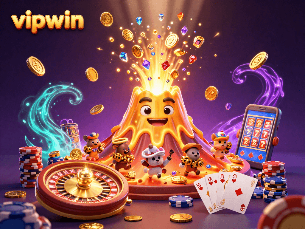 Experience thrilling gameplay with vipwin's vibrant 3D casino scene featuring golden treasures and dynamic elements.