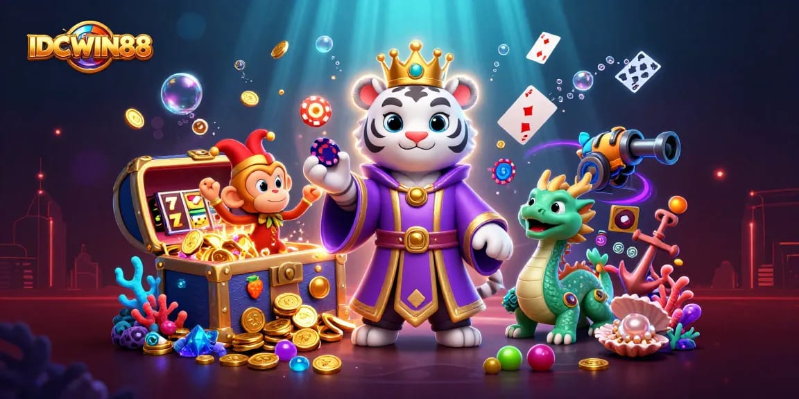Engage with IDCWIN88's thrilling slot experience featuring vibrant characters and dynamic game elements.