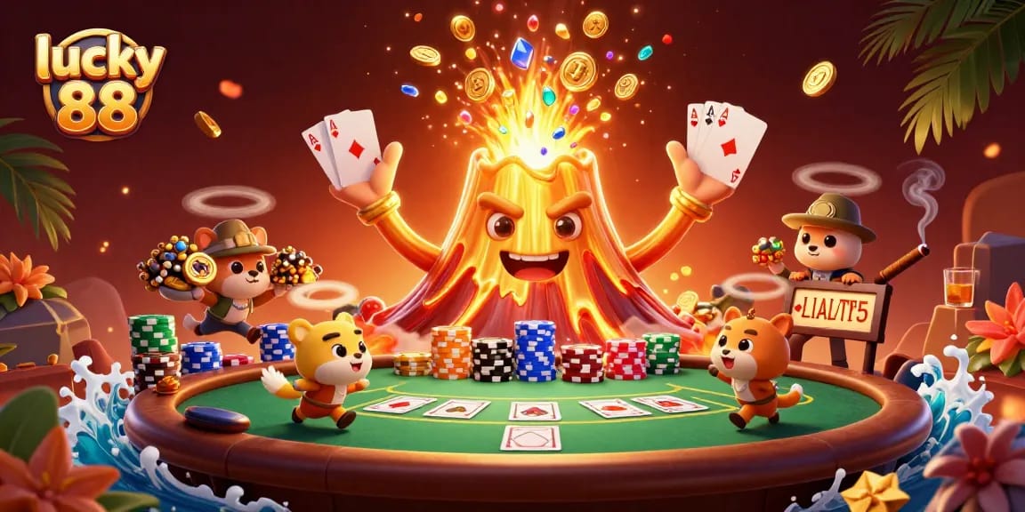 Spin to win with lucky 88 slot game featuring triumphant characters and vibrant casino elements.