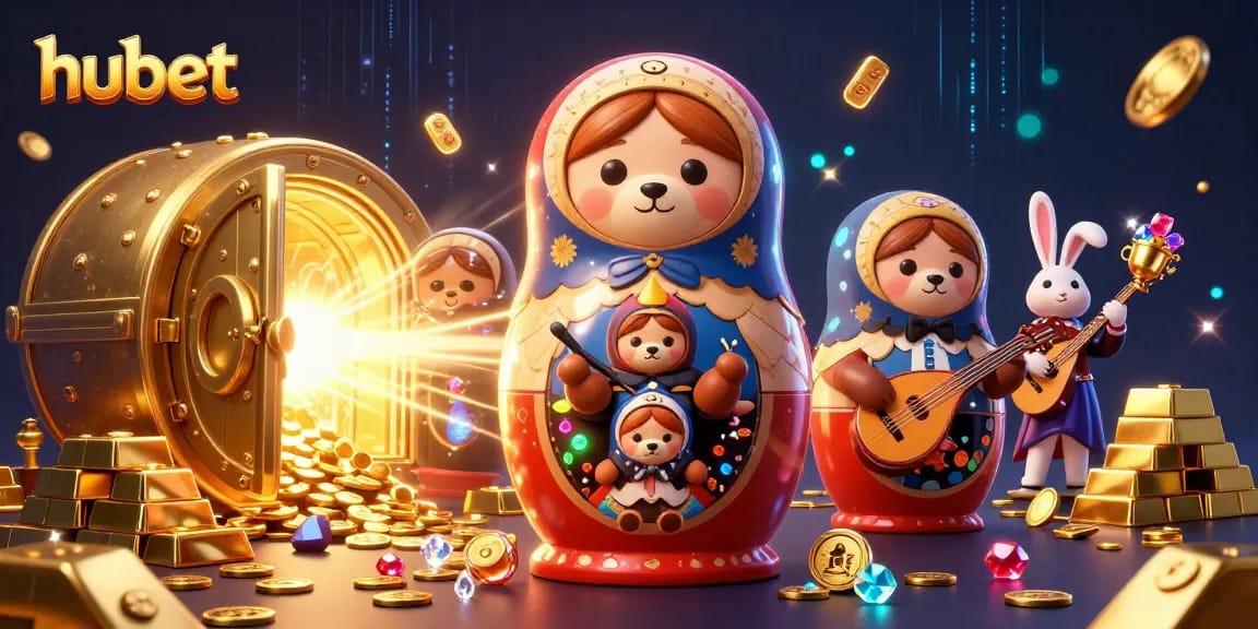 Play exciting games at hubet in a vibrant, detailed casino scene featuring captivating characters.
