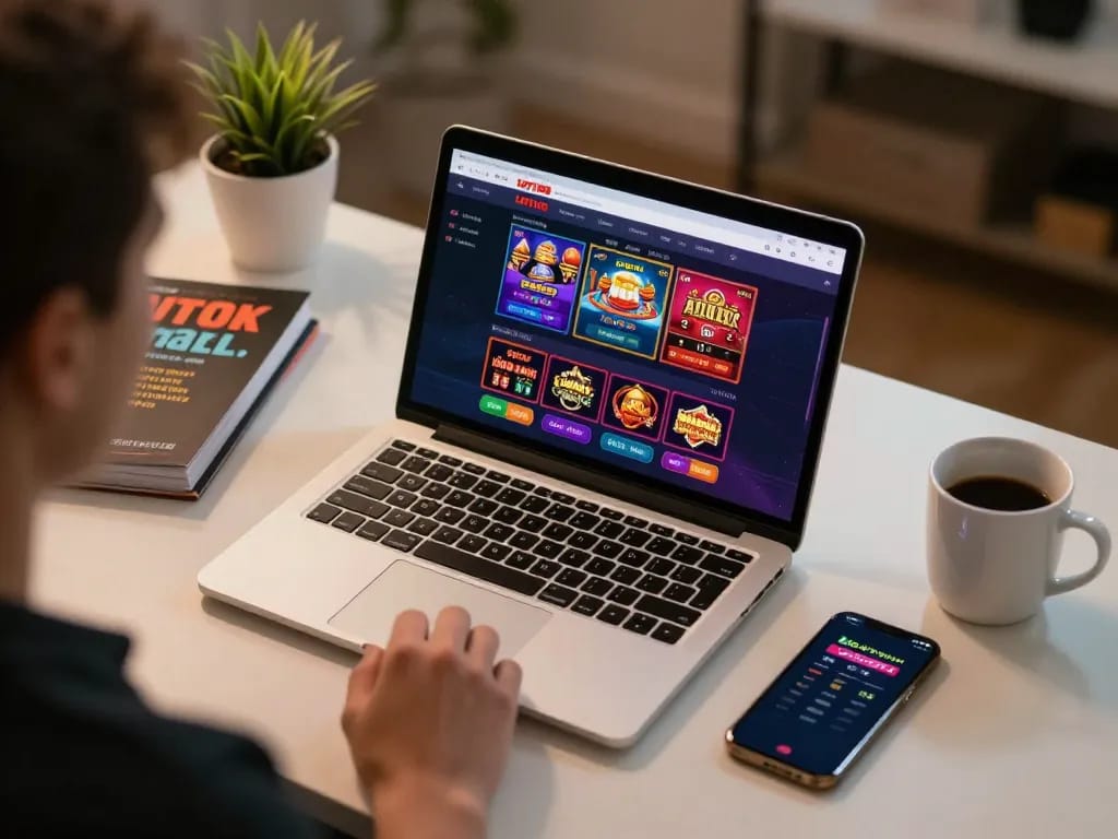 Engaging gameplay on LOTO188's online platform with a laptop and smartphone for strategic betting