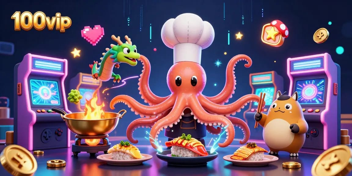 Experience the excitement at 100vip with vibrant casino characters in a dynamic gaming scene.