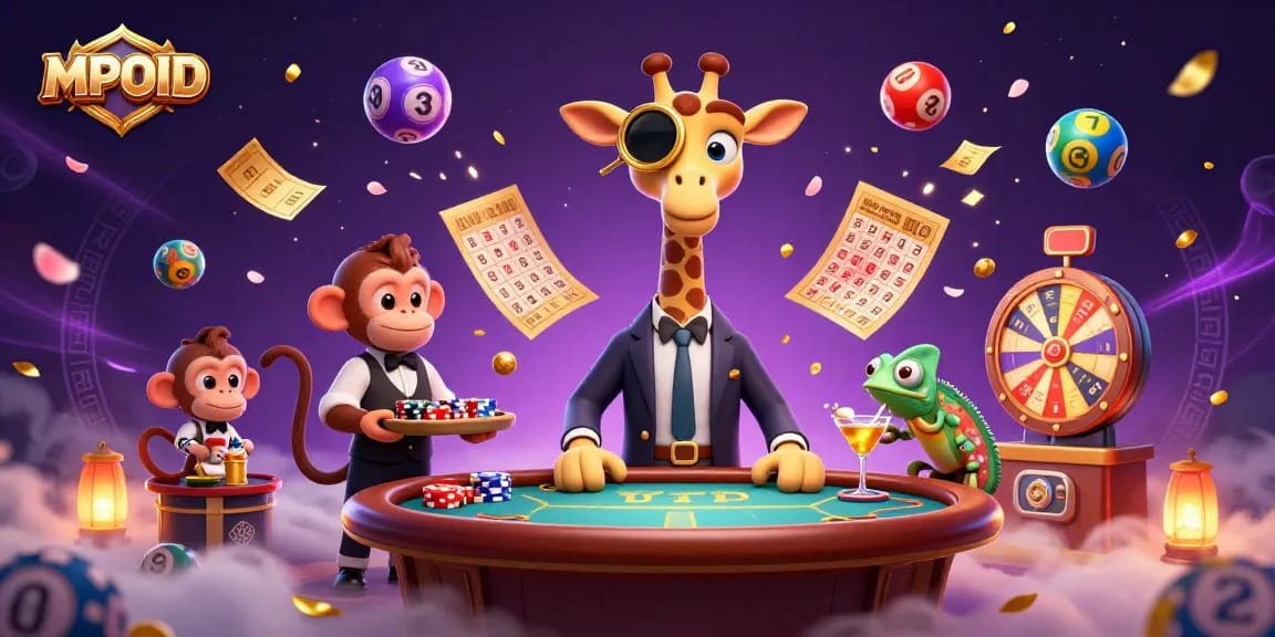 MPOID platform showcases an exciting gaming scene with vibrant characters and dynamic casino elements.