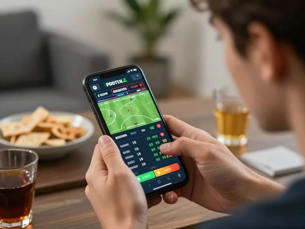 LGO GOAL player actively betting on a mobile sportsbook with live game odds displayed.