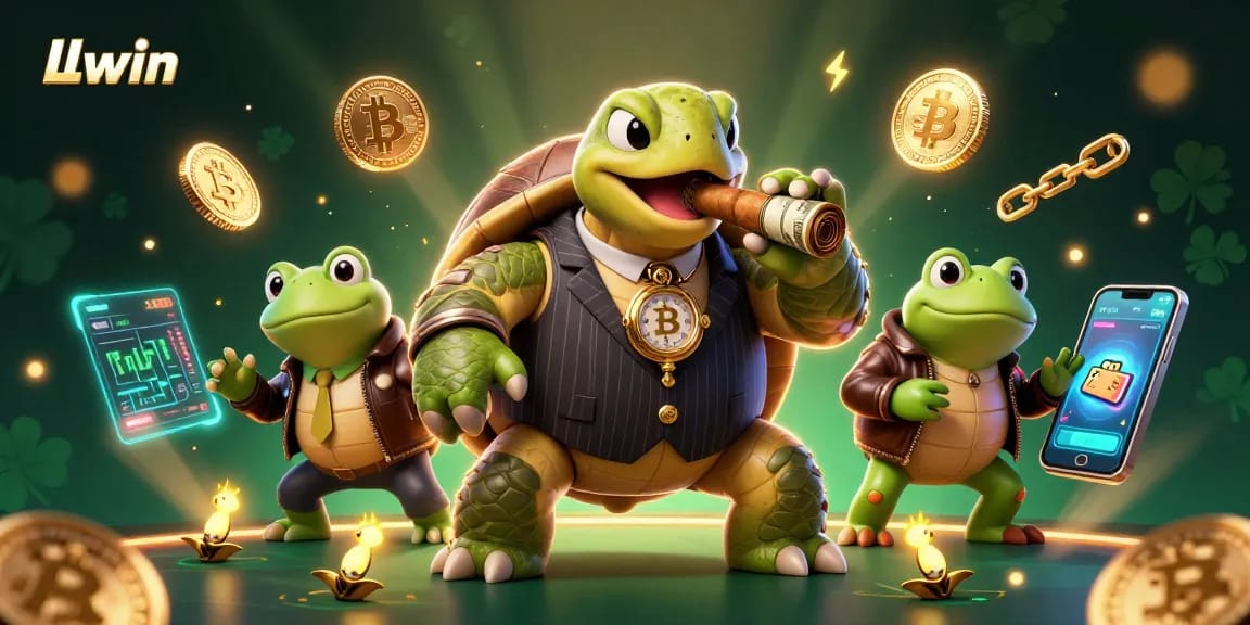 Experience gaming thrills with LLwin, where a mobster turtle and bullfrog enforcers bring casino action to life.
