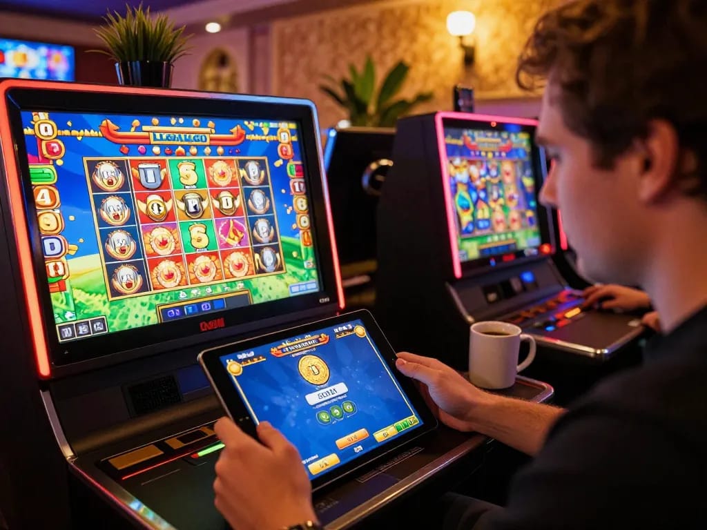 LIGALGO LOGIN screen on tablet showcasing exciting slot games with vibrant colors and dynamic graphics
