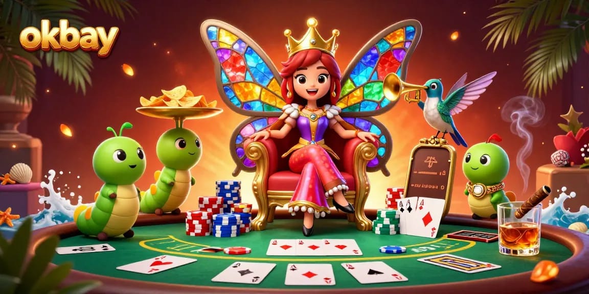 Engage with the thrills of okbay's poker scene, with vibrant characters and dynamic gameplay details.