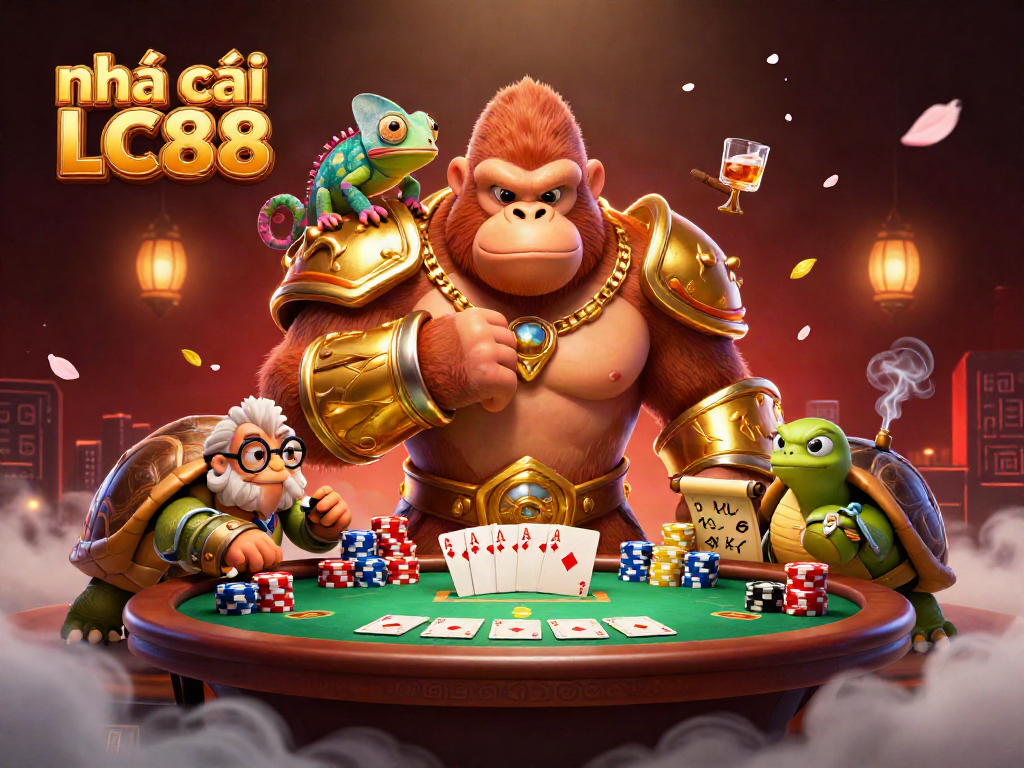 Engage with the dynamic world of nhà cái LC88 featuring cartoon characters in a casino scene.