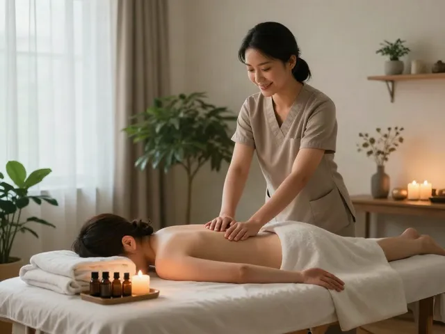 Relaxing 동대문출장안마 service in a tranquil home setting with a welcoming therapist.