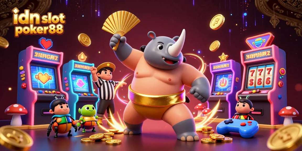 Engage with idn slot poker88's thrilling slot gameplay, featuring interactive animations and vibrant characters.