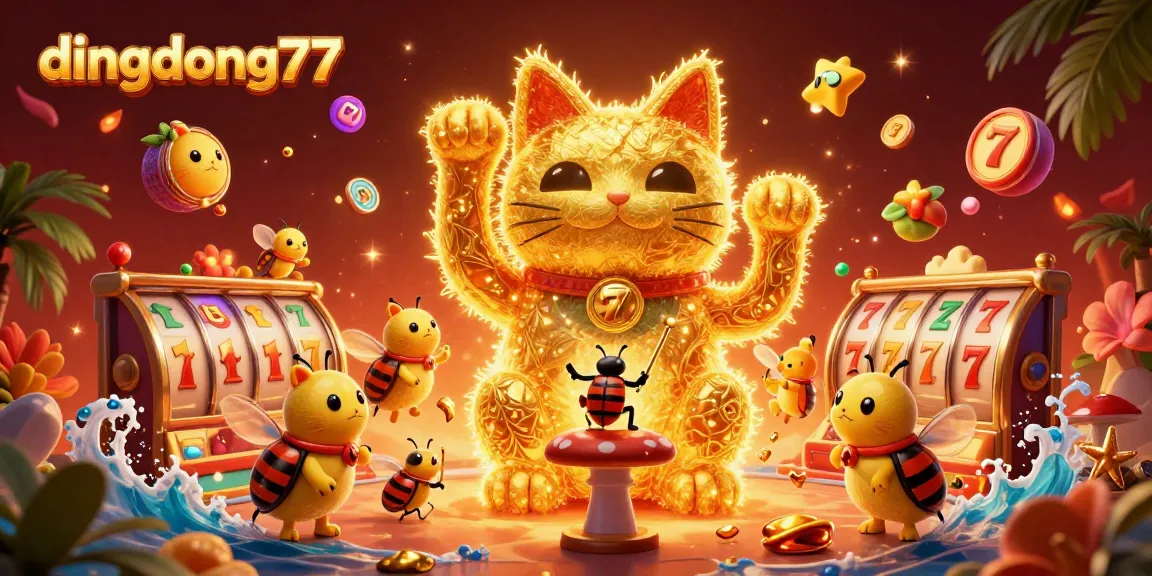 Experience thrilling wins at dingdong77 with vibrant lucky cat symbols in a dynamic casino art scene.