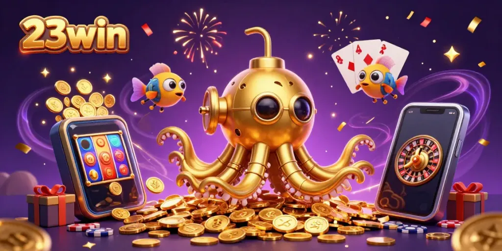 Experience the thrill of winning at 23win with a vibrant sea of coins and exciting games.