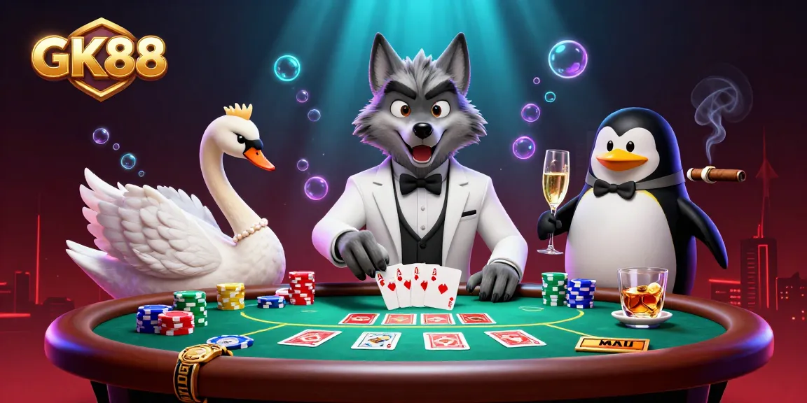 Play baccarat with GK88 alongside a stylish wolf, charming swan, and sophisticated penguin.