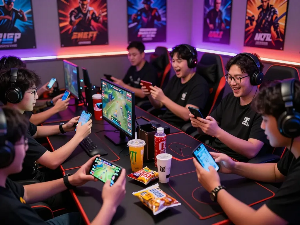 Exciting gaming moment with players enjoying autowin88 mobile games in a vibrant setting.
