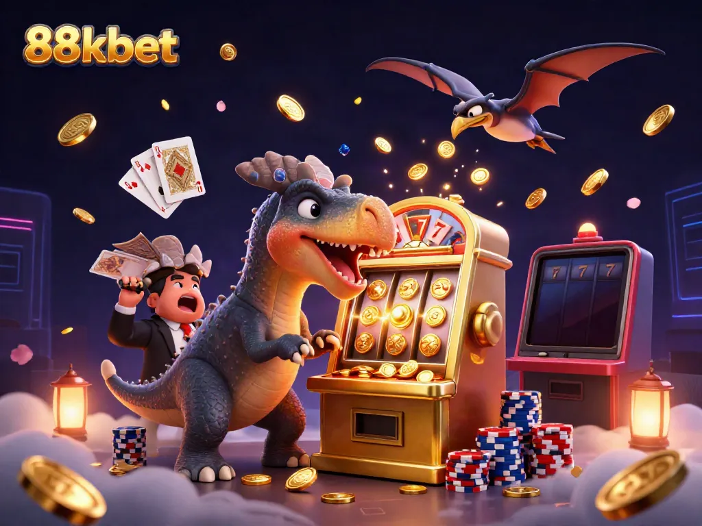 Experience the thrilling jackpot adventure at 88kbet with dynamic casino characters and vibrant gaming elements.