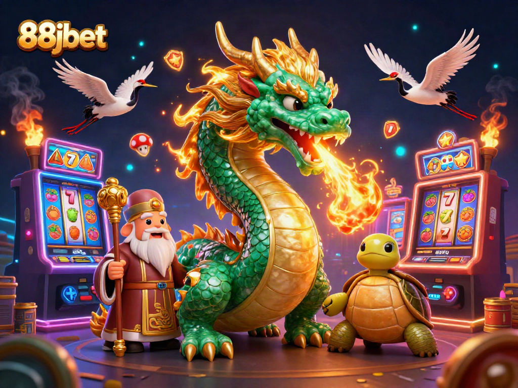 Engage in thrilling gameplay at 88jbet with a magical dragon and vibrant slot machines!