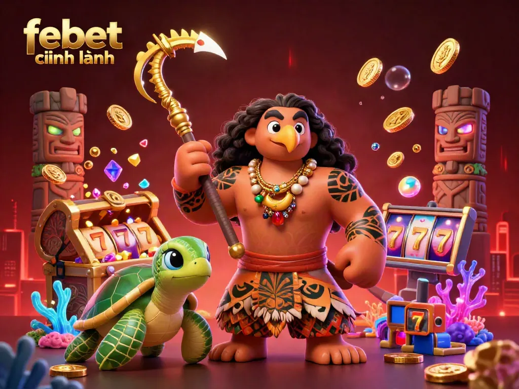 Engage in exciting gameplay with febet chính hãng featuring a vibrant Polynesian-style casino scene.