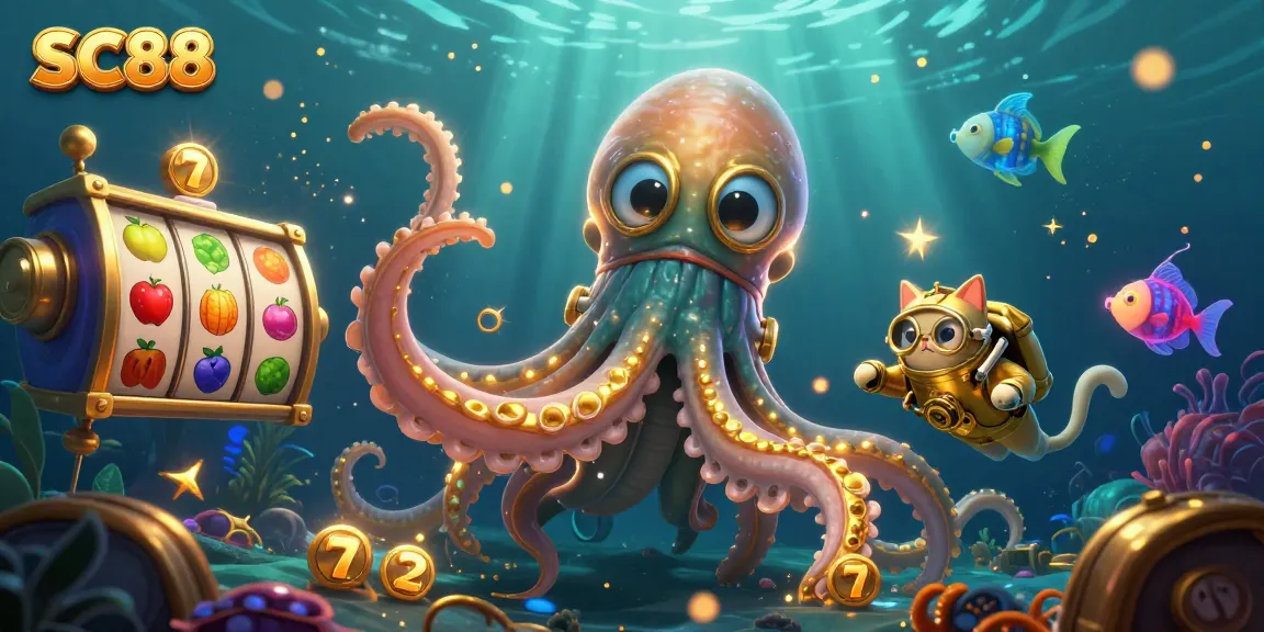 Experience SC88’s dynamic gaming world with a colossal kraken and thrilling slot elements.