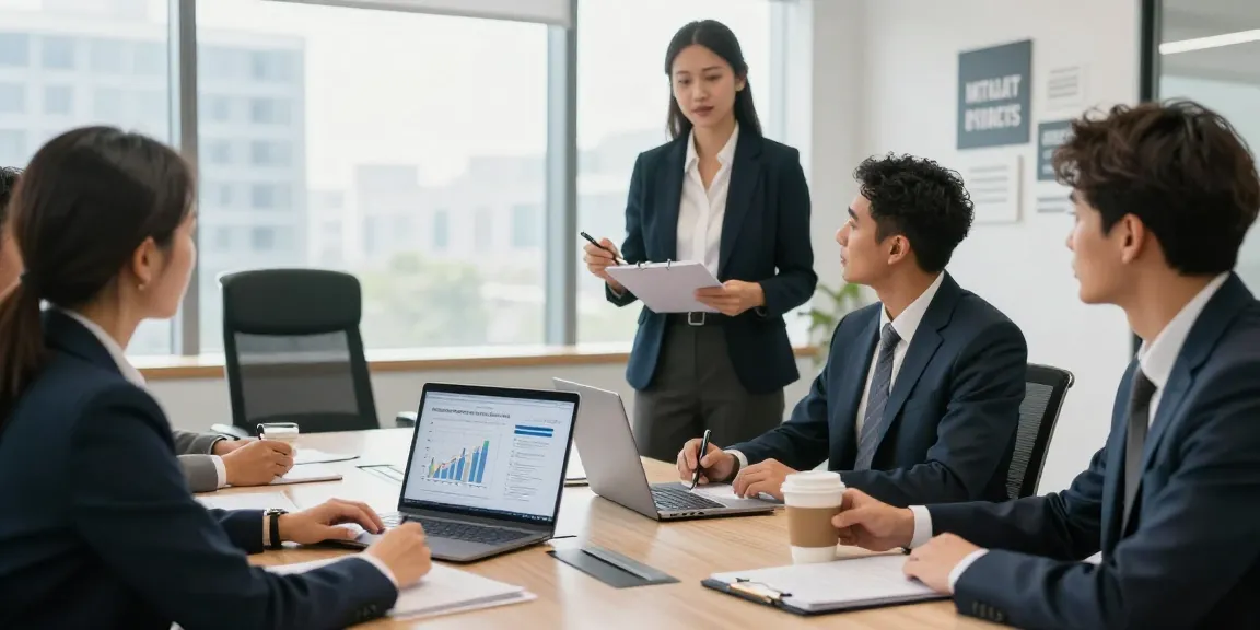 Professionals comparing merchant cash advance vs business loan in modern office setting