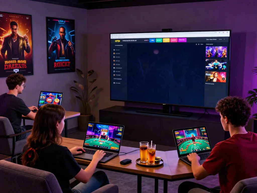 Engaging users on H19's online gaming platform, diverse players enjoying poker and slots