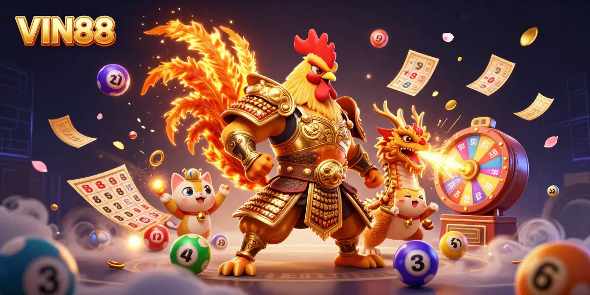 Engage with VIN88's thrilling gaming experience featuring dynamic elements and immersive 3D characters.