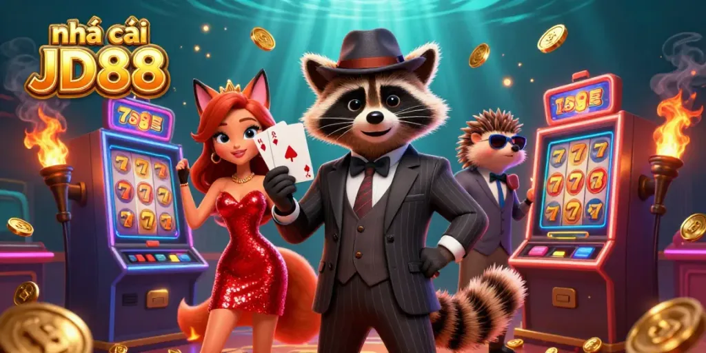 Engage with thrilling slots at nhà cái JD88 with vibrant characters and dynamic casino gameplay.