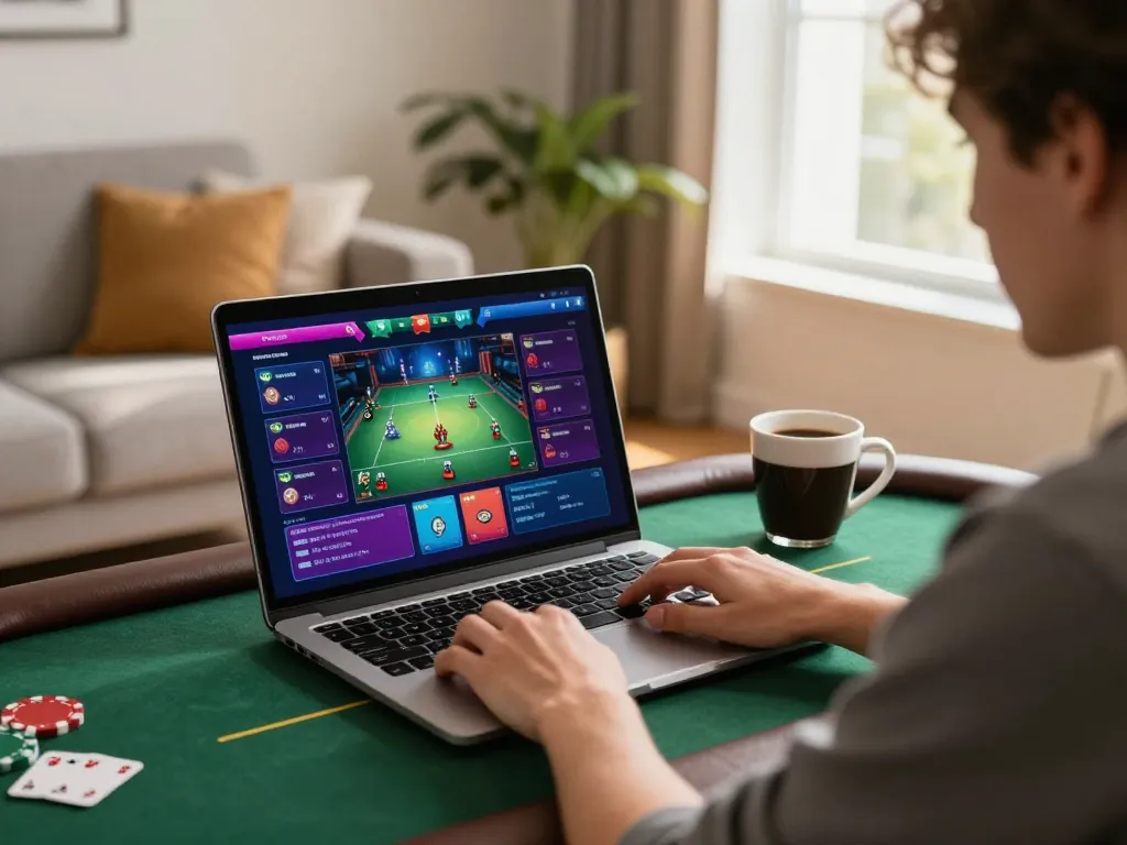 Fun88 players engaging in dynamic online poker action from the comfort of their home.