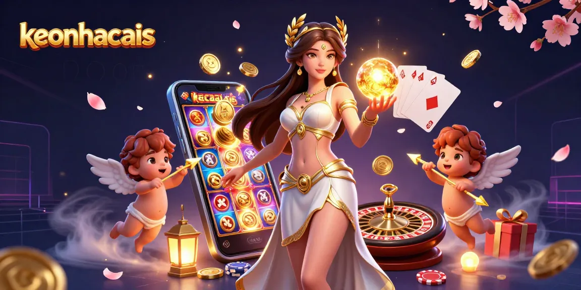 Play exciting games at keonhacais, featuring vibrant designs and dynamic casino elements.