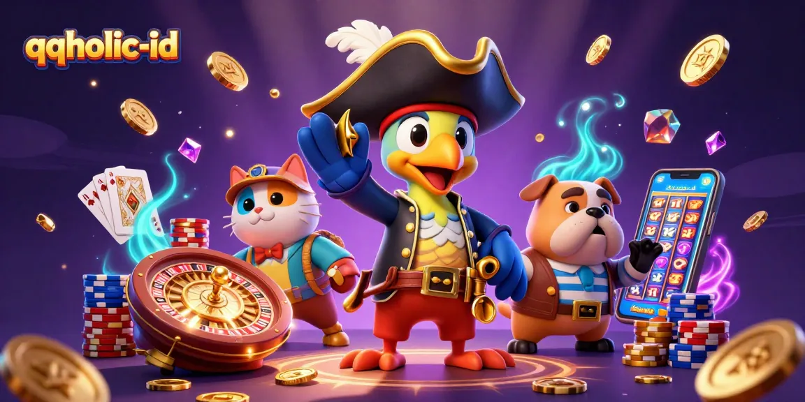 Engage with qqholic-id's vibrant online casino world featuring action-packed games and characters.