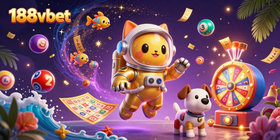 Experience thrilling play with 188vbet in this vibrant space-themed casino illustration.