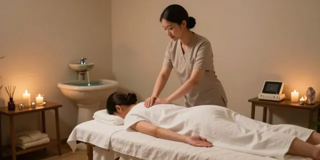 Relaxing 하남출장안마 massage therapy session in a peaceful wellness center