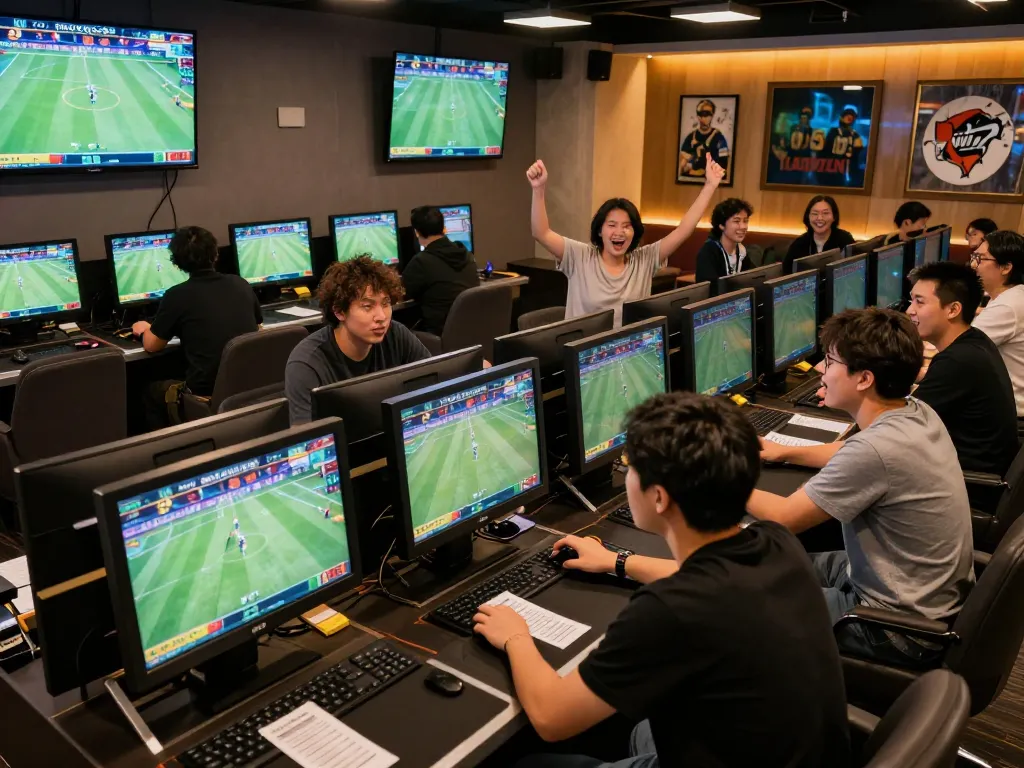 Betting excitement at sc88seo sports lounge with patrons engaged in live events.