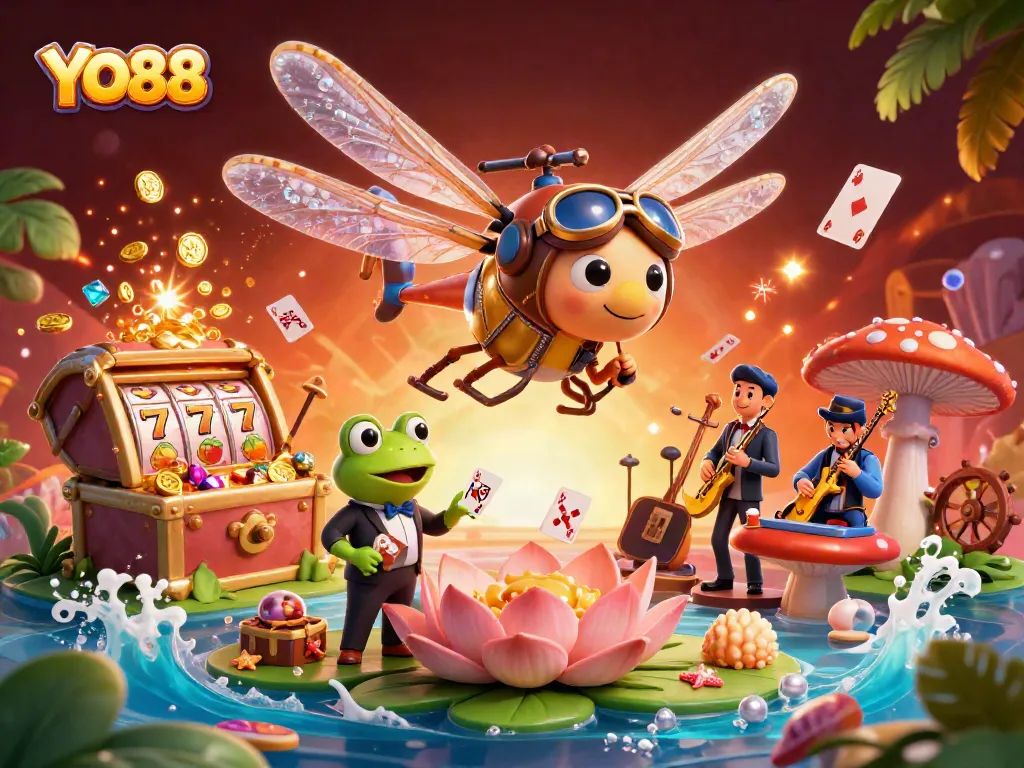 Engage with thrilling casino games at YO88, featuring vibrant 3D characters and rich gameplay elements.