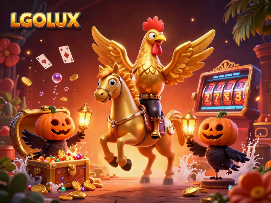 Experience thrilling gameplay at LGOLUX in a magical casino scene with golden characters.