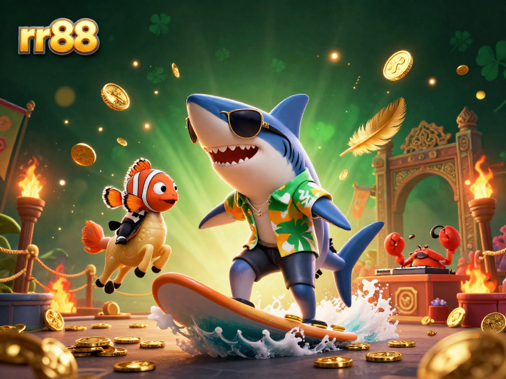 Experience rr88 gaming excitement with a lively underwater casino scene featuring vibrant characters.