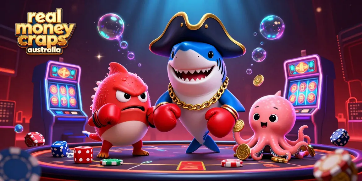Engage with real money craps Australia featuring animated casino characters and colorful game elements