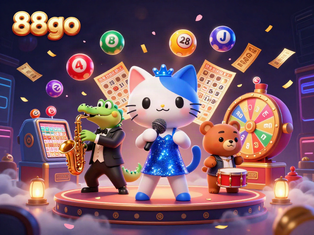 Experience the vibrant casino scene with 88go featuring lively characters in action.