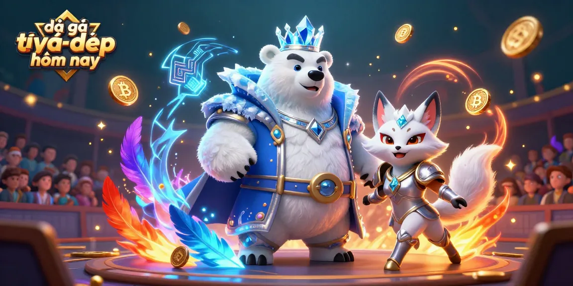 Experience the thrill of đá gà trực tiếp hôm nay with stunning visuals of a vibrant fighting arena and characters.