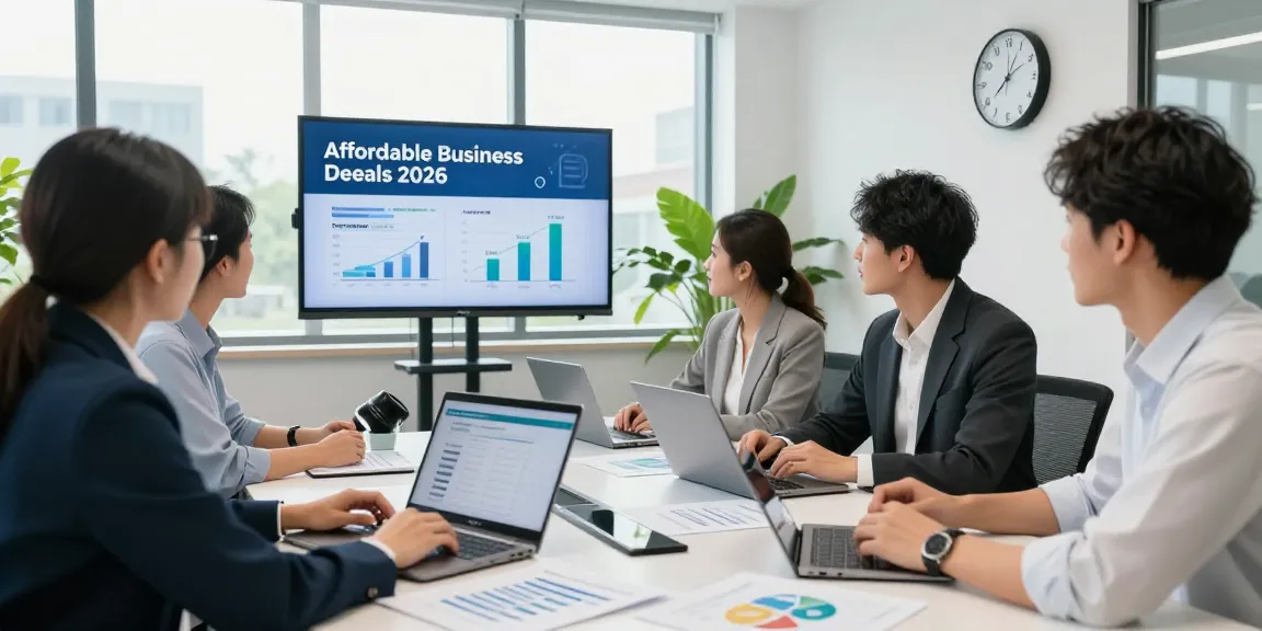 Team discussing affordable business energy deals 2026 in a modern office
