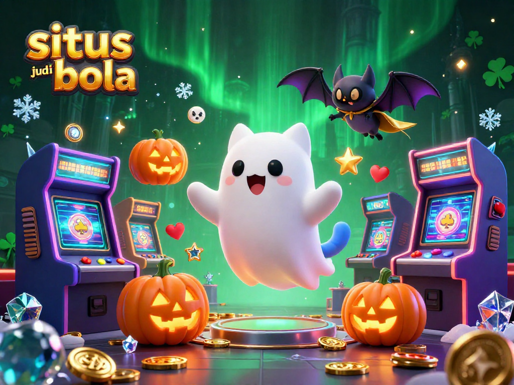 Experience thrilling sports betting at situs judi bola with our dynamic, colorful 3D casino illustration.