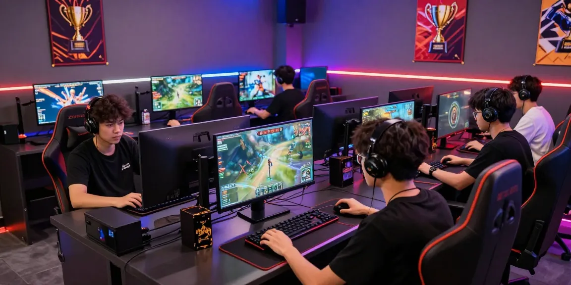 Exciting gaming atmosphere at FIVE88 with diverse players engaged in competitive online gaming.