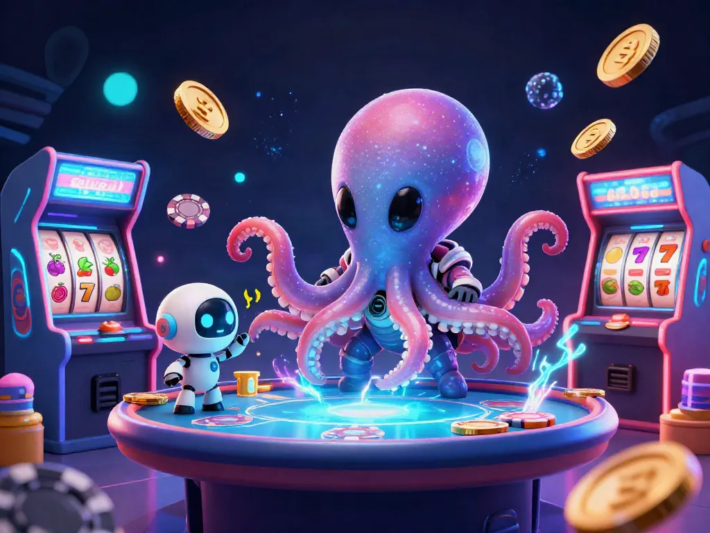 Experience the excitement of slot depo 10rb with vibrant alien characters and holographic games in a thrilling casino atmosphere.