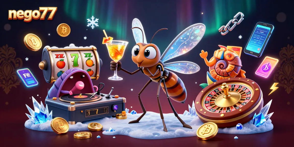 Nego77 players enjoy vibrant slots with high RTP elements in an energetic casino scene.