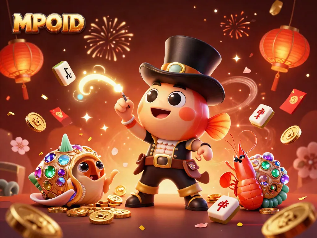 Engage with MPOID's online gaming experience, featuring whimsical sea creatures celebrating wins.