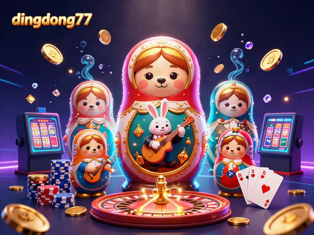 Experience the thrill at dingdong77 with vibrant casino elements, showcasing exciting game features.