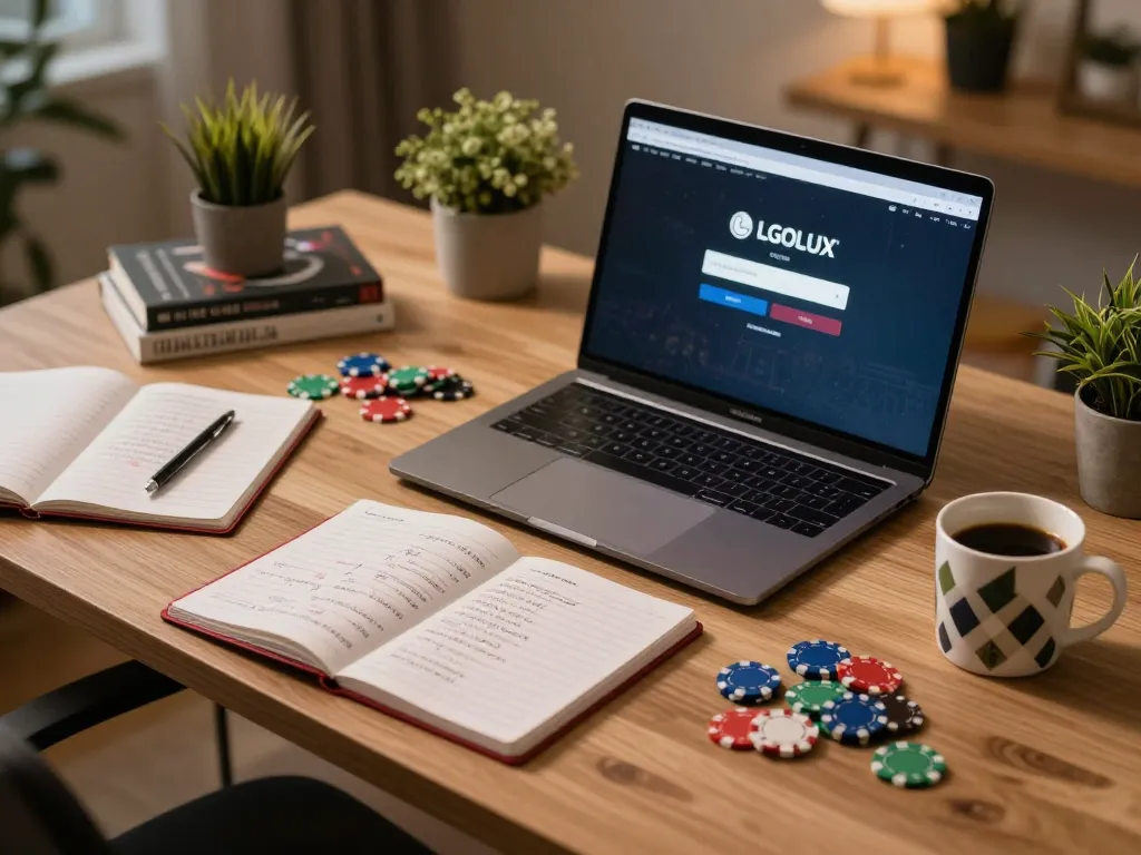 Engaging with the LGOLUX LOGIN interface for strategic online gambling in a modern home setting