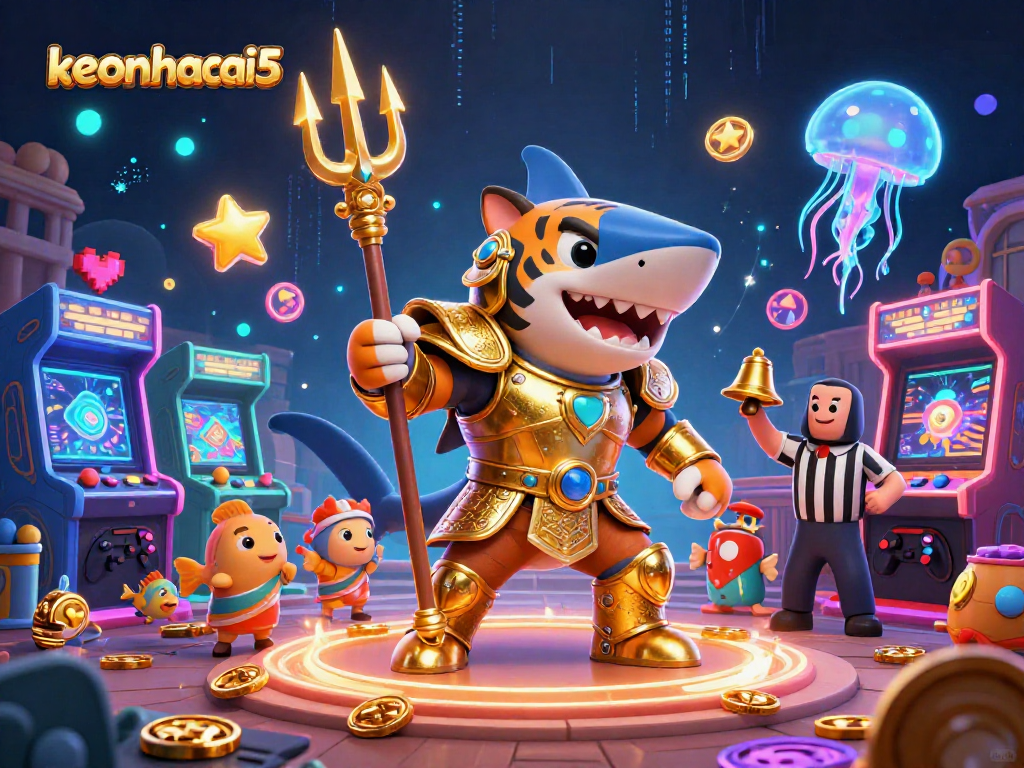 Experience keonhacai5 in a thrilling underwater casino with vibrant 3D characters and gaming elements.
