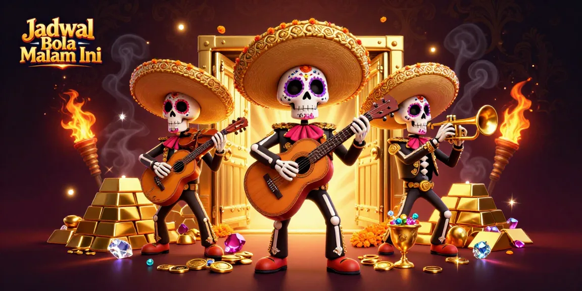 Engage with Jadwal Bola Malam Ini through a vibrant illustration of a festive mariachi band celebrating casino riches.