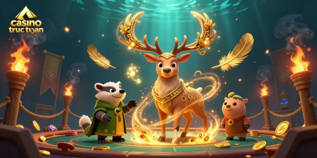Tham gia casino trực tuyến với hình ảnh sòng bạc trực tuyến sống động và đầy màu sắc.